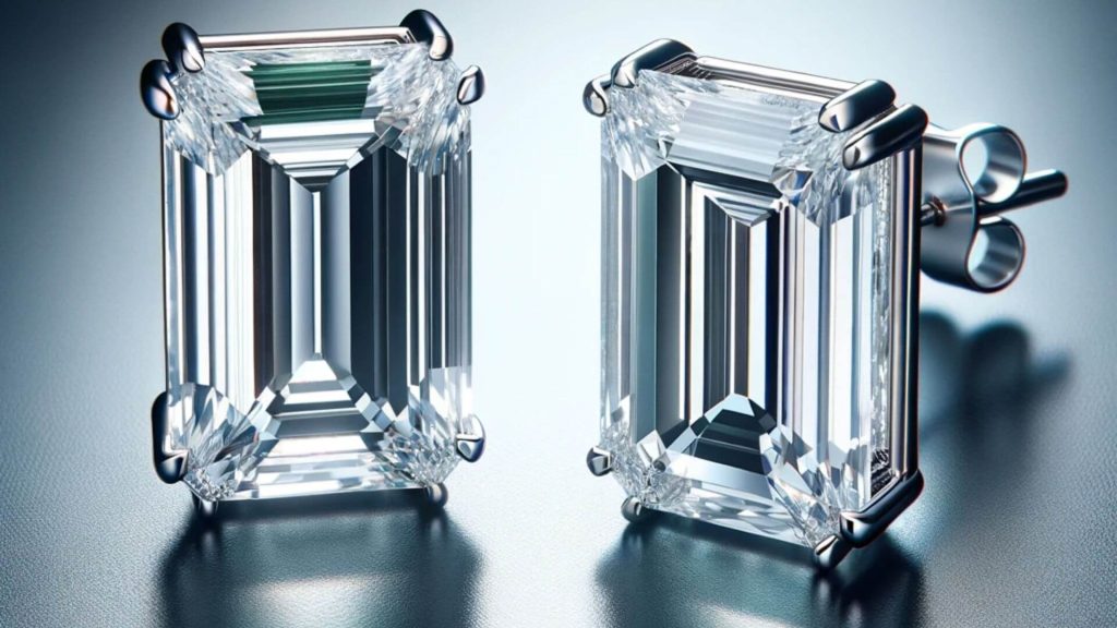 14K-White-Gold-Emerald-Cut-Diamond-Stud-Earrings