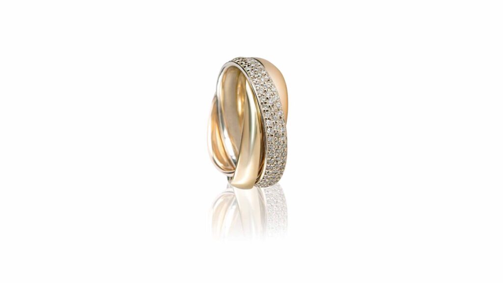 14K Rose Gold Antique Bezel and Pavé Set Engagement Ring