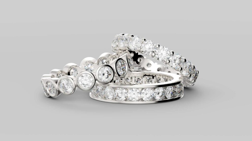 Best Engagement Rings Under $10000 Basket Lab-Created Diamond Eternity Ring