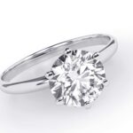 14K White Gold Cable Solitaire Engagement Ring